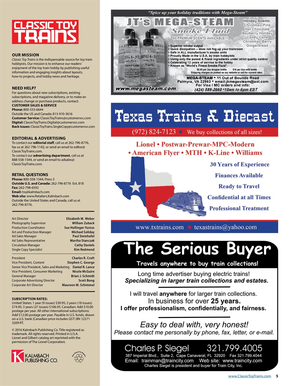 Classic Toy Trains Preview Pages