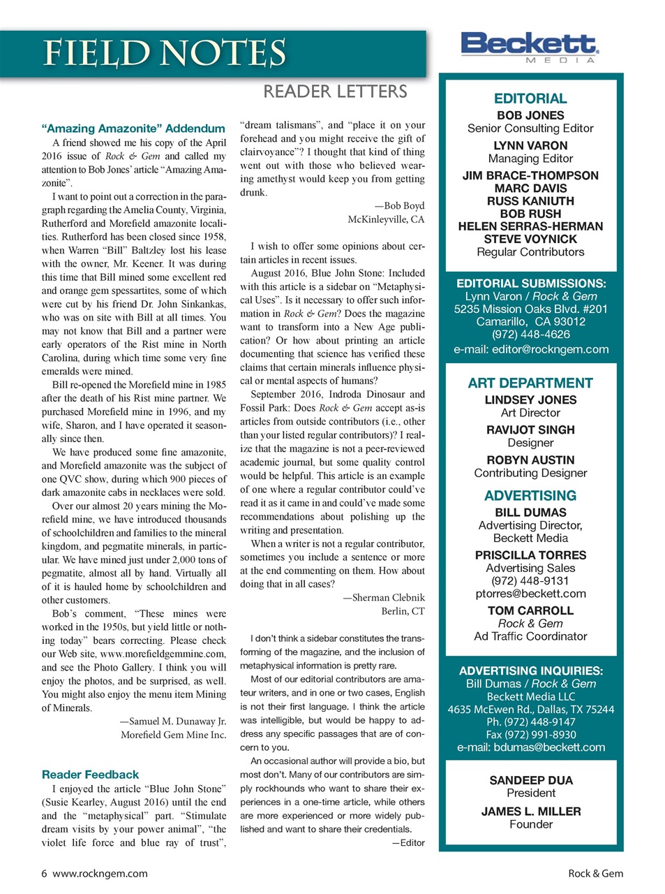 Rock&Gem Magazine Preview Pages