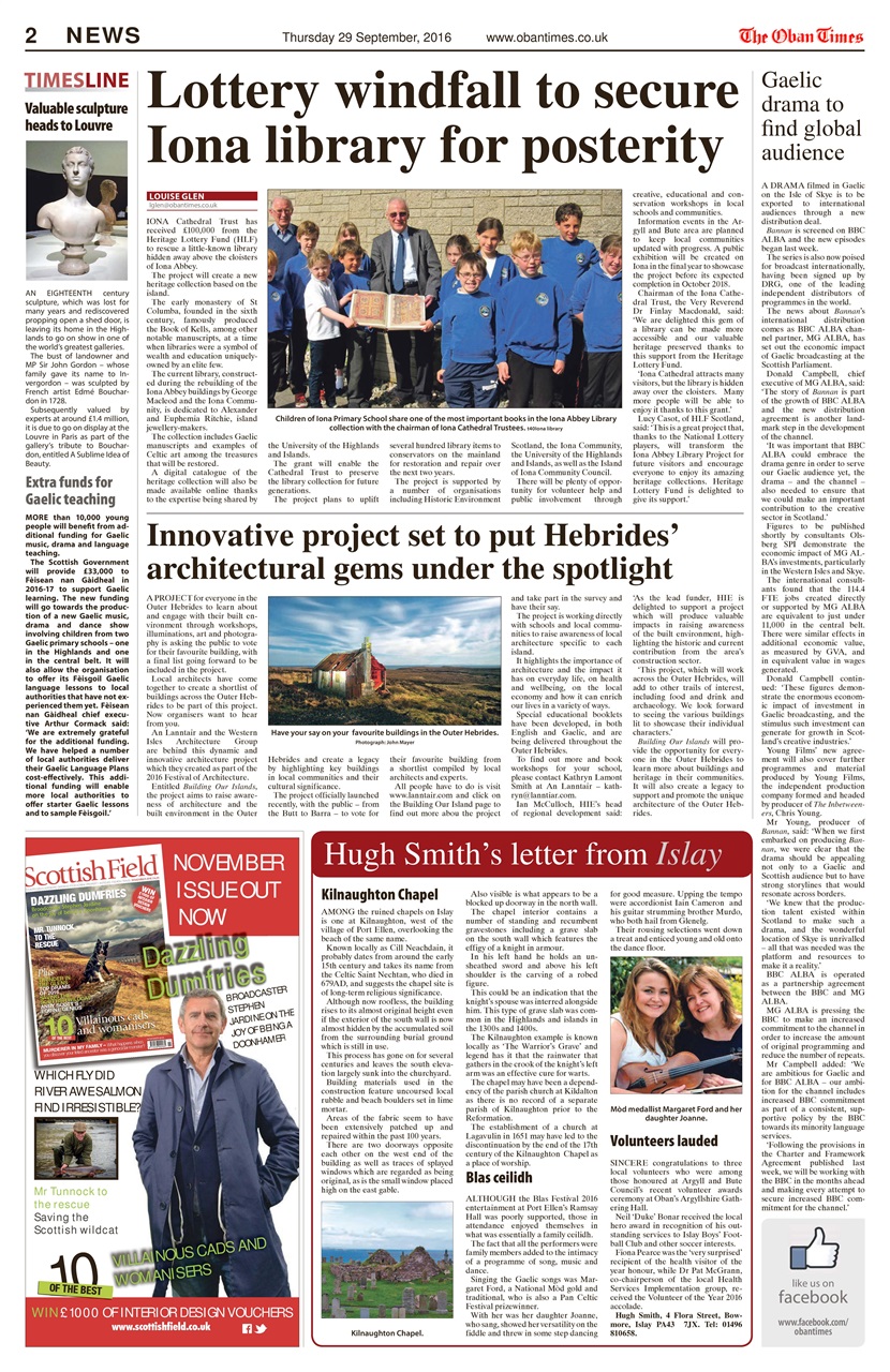 The Oban Times & Lochaber Times Preview Pages
