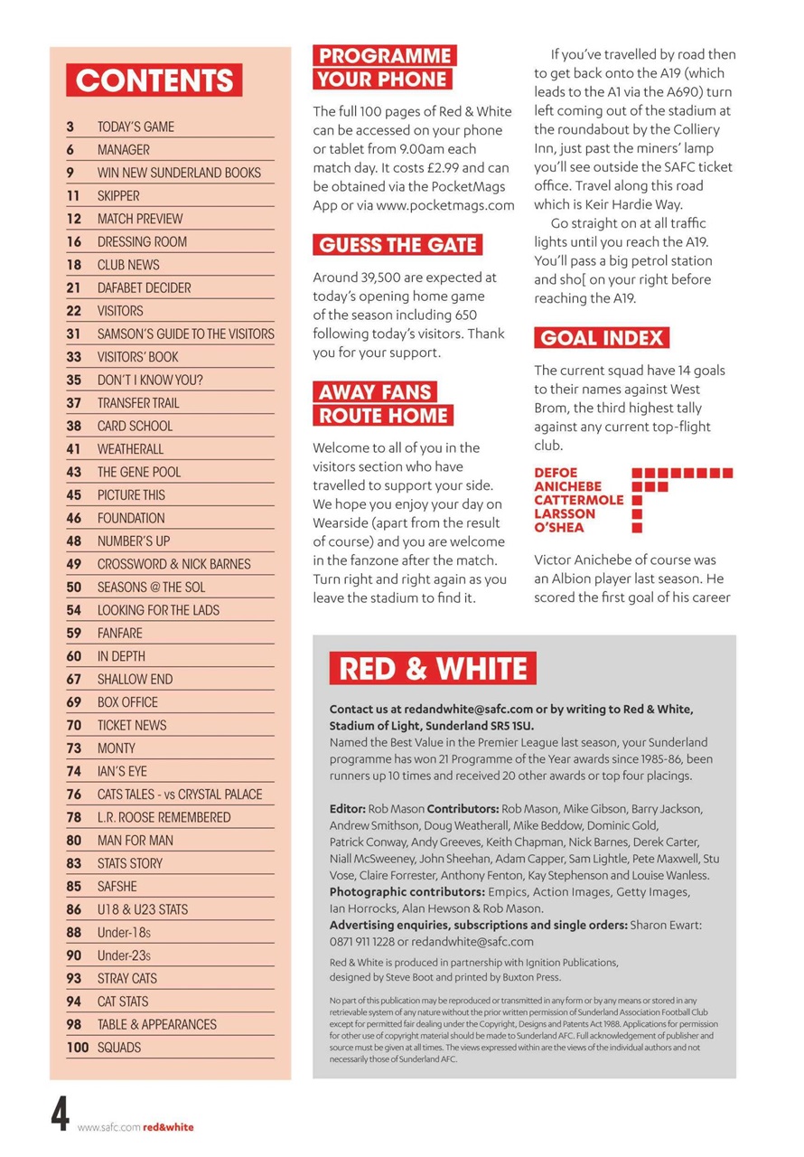 Sunderland FC Preview Pages