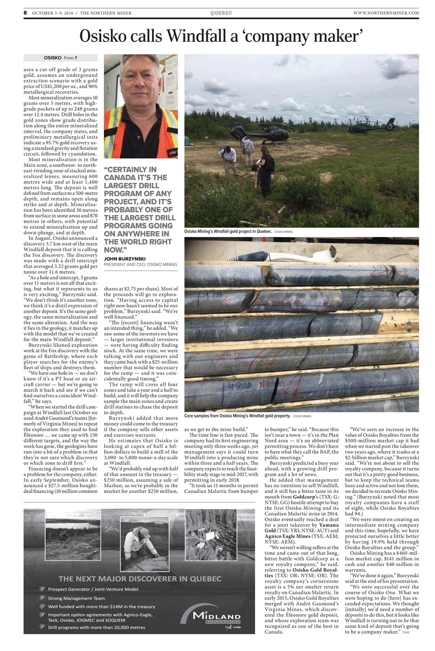 The Northern Miner Preview Pages
