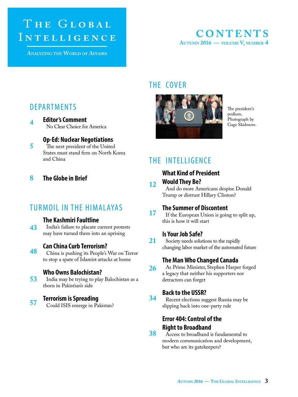 The Global Intelligence Preview Pages