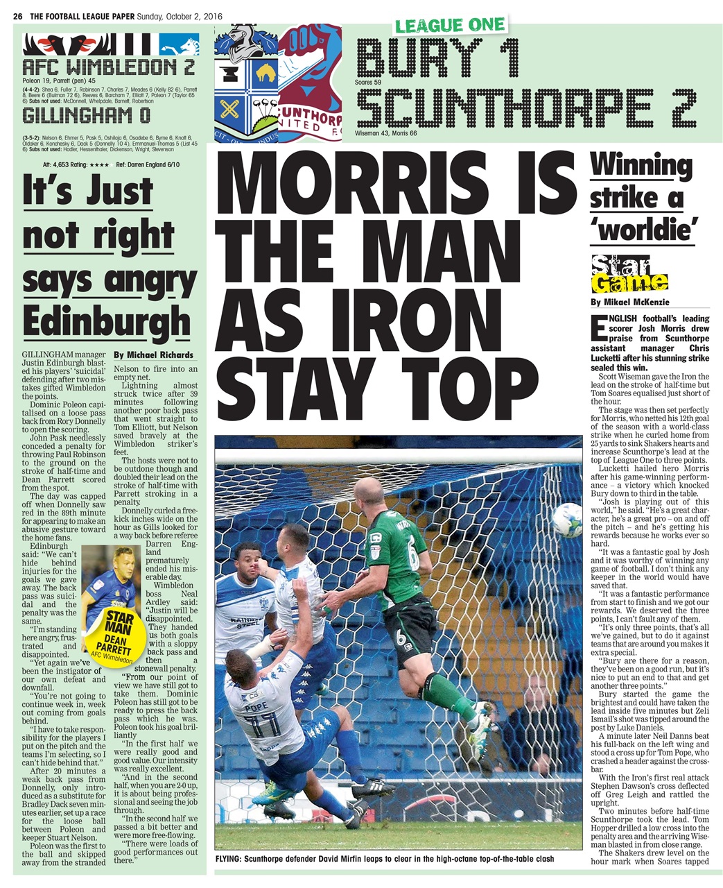 The Football League Paper Preview Pages