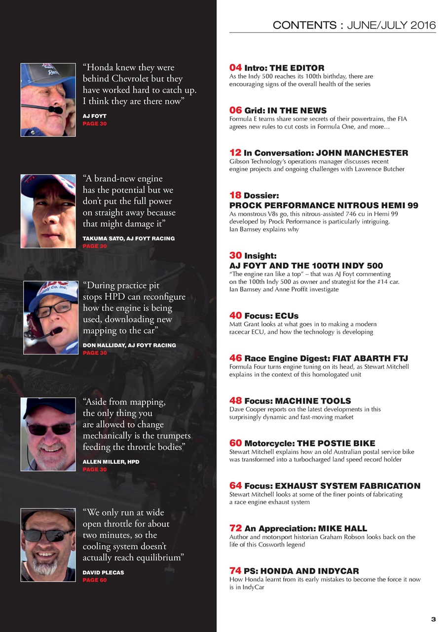 Race Engine Technology Preview Pages