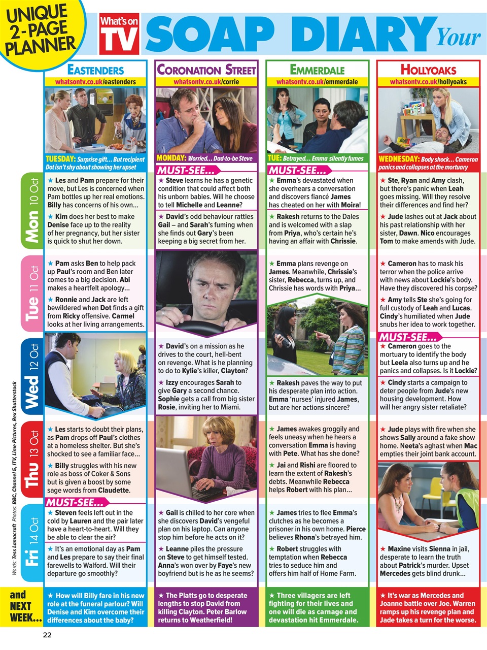 What's on TV Preview Pages