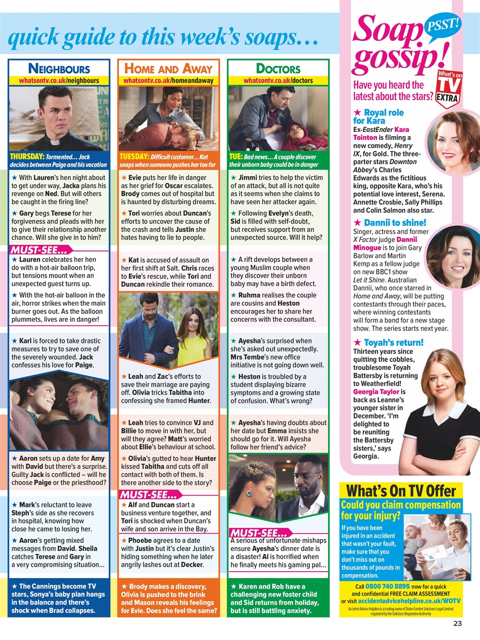 What's on TV Preview Pages