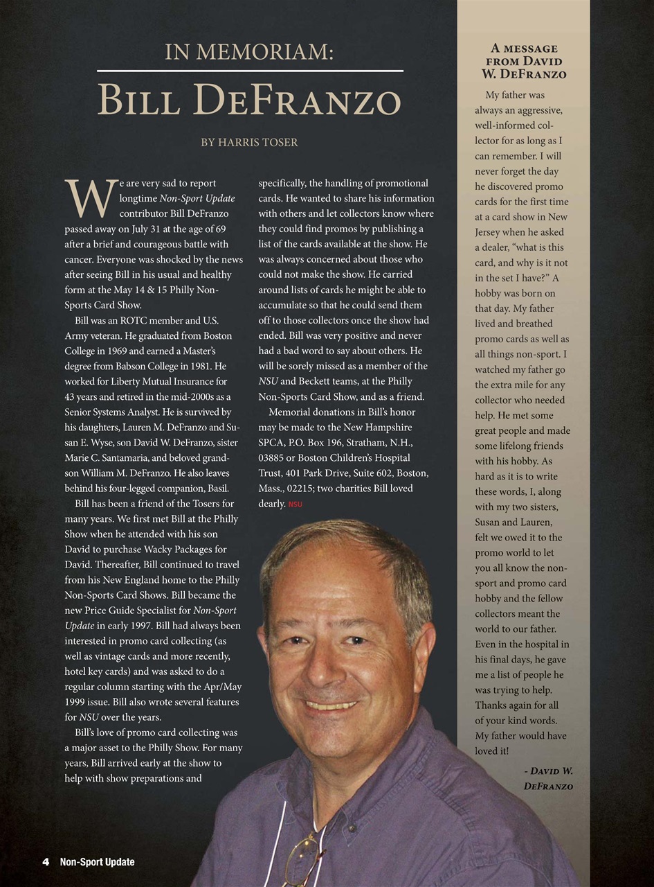 Non-Sport Update Magazine Preview Pages