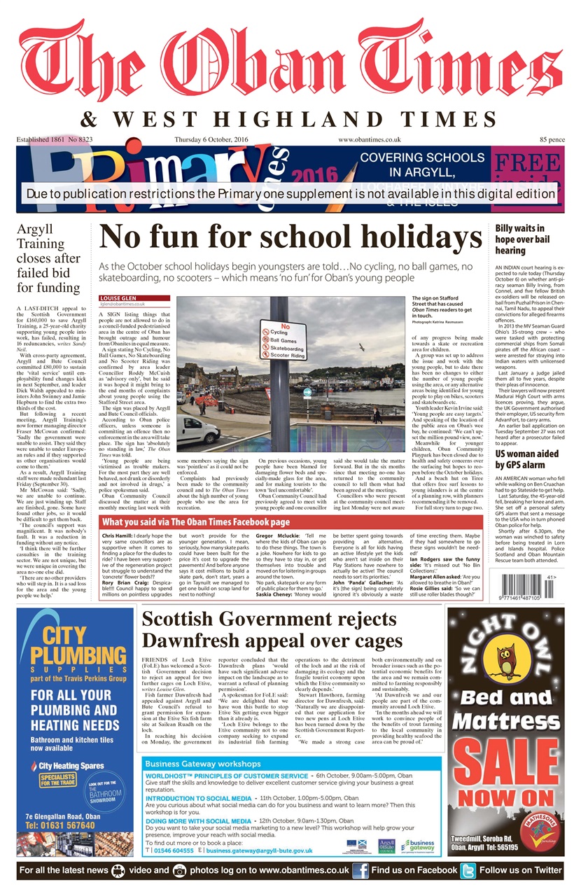 The Oban Times & Lochaber Times Preview Pages