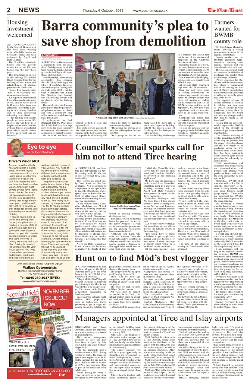 The Oban Times & Lochaber Times Preview Pages