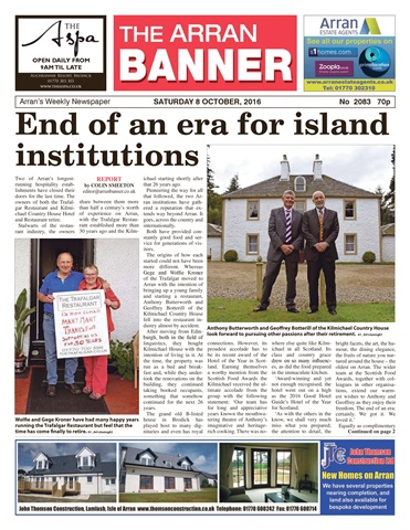 Arran Banner issue 8th October 2016