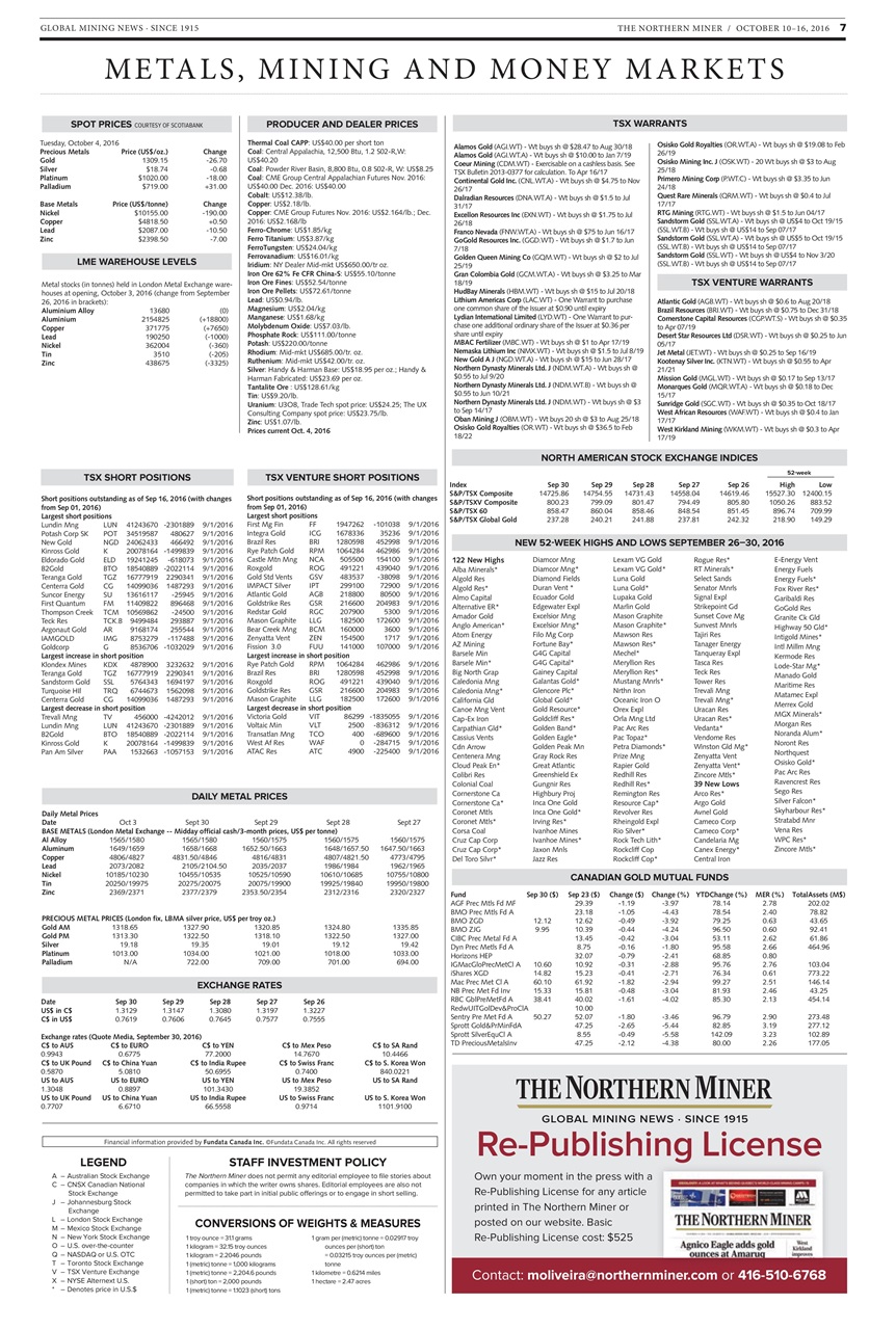 The Northern Miner Preview Pages