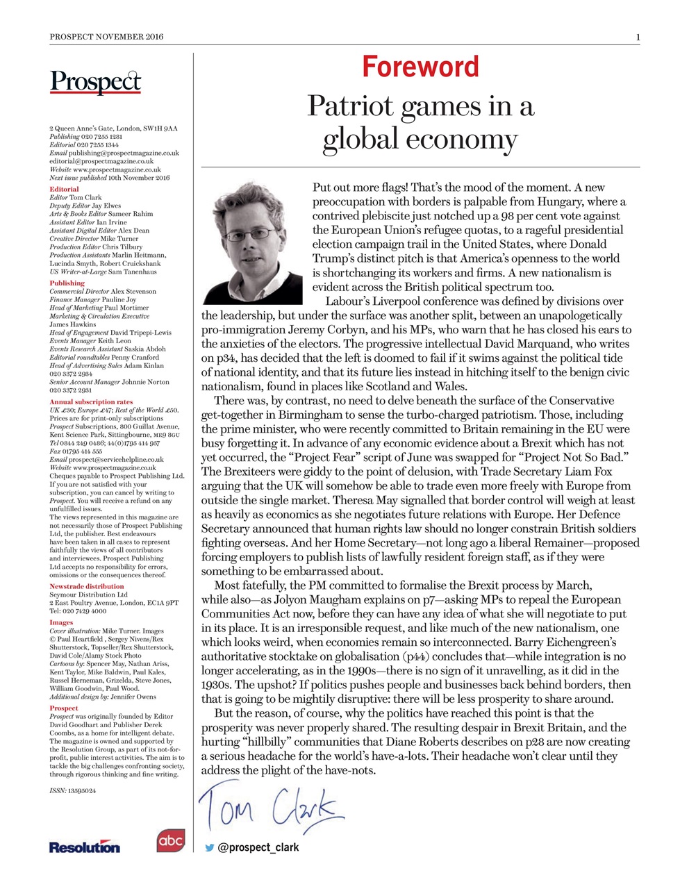 Prospect Magazine Preview Pages