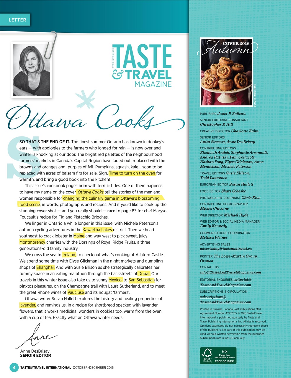 Taste & Travel International Preview Pages