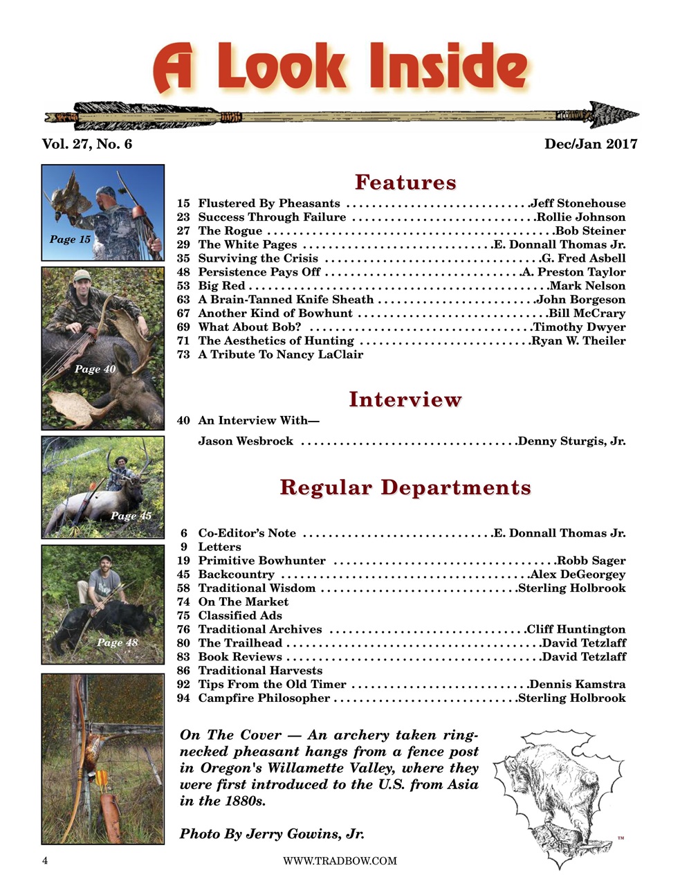 Traditional Bowhunter Magazine Preview Pages