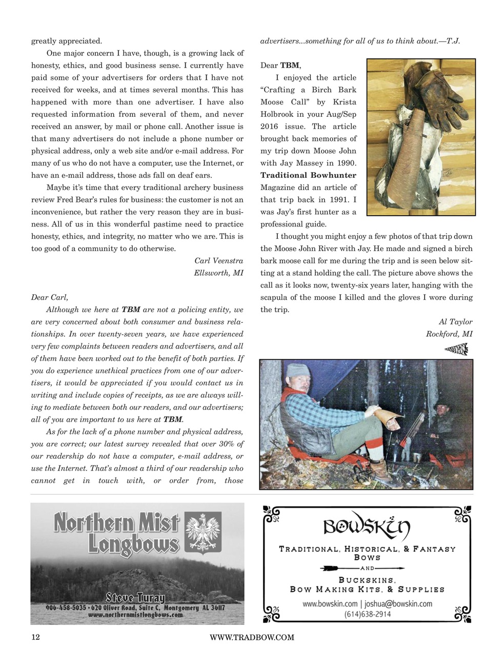 Traditional Bowhunter Magazine Preview Pages