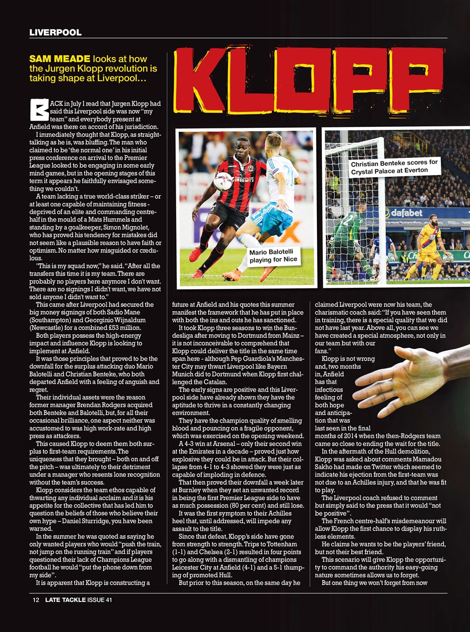 Late Tackle Football Magazine Preview Pages