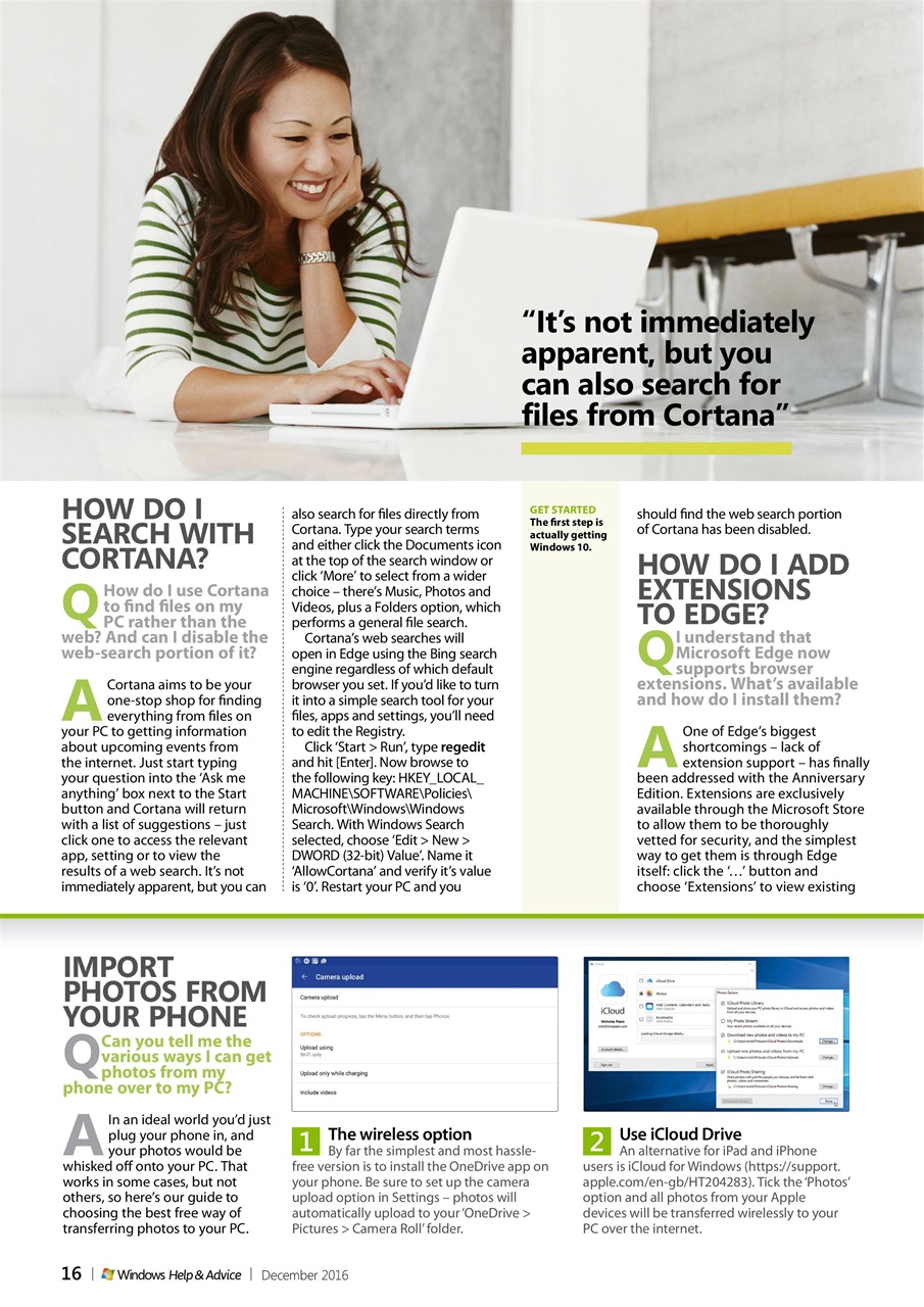 Windows Help & Advice Preview Pages