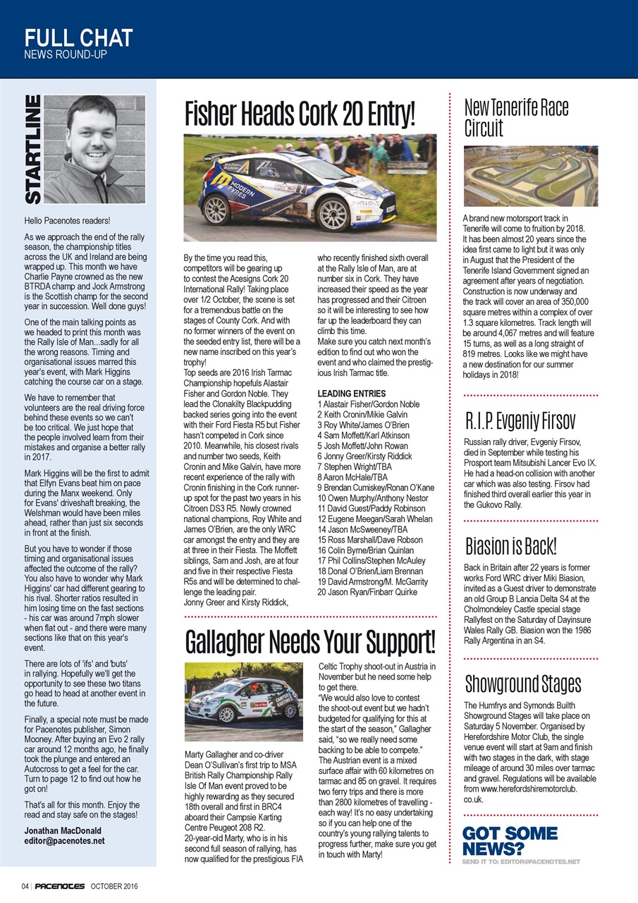 Pacenotes Rally magazine Preview Pages
