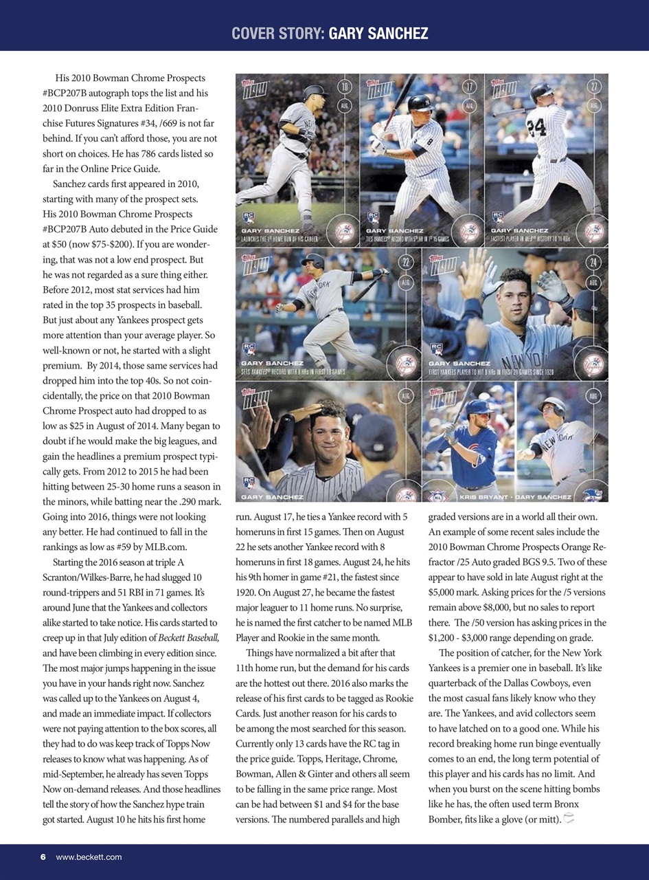 Beckett Baseball Magazine Preview Pages