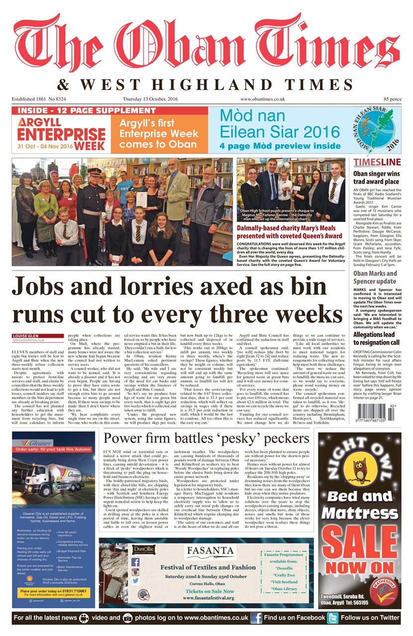 The Oban Times & Lochaber Times Preview Pages