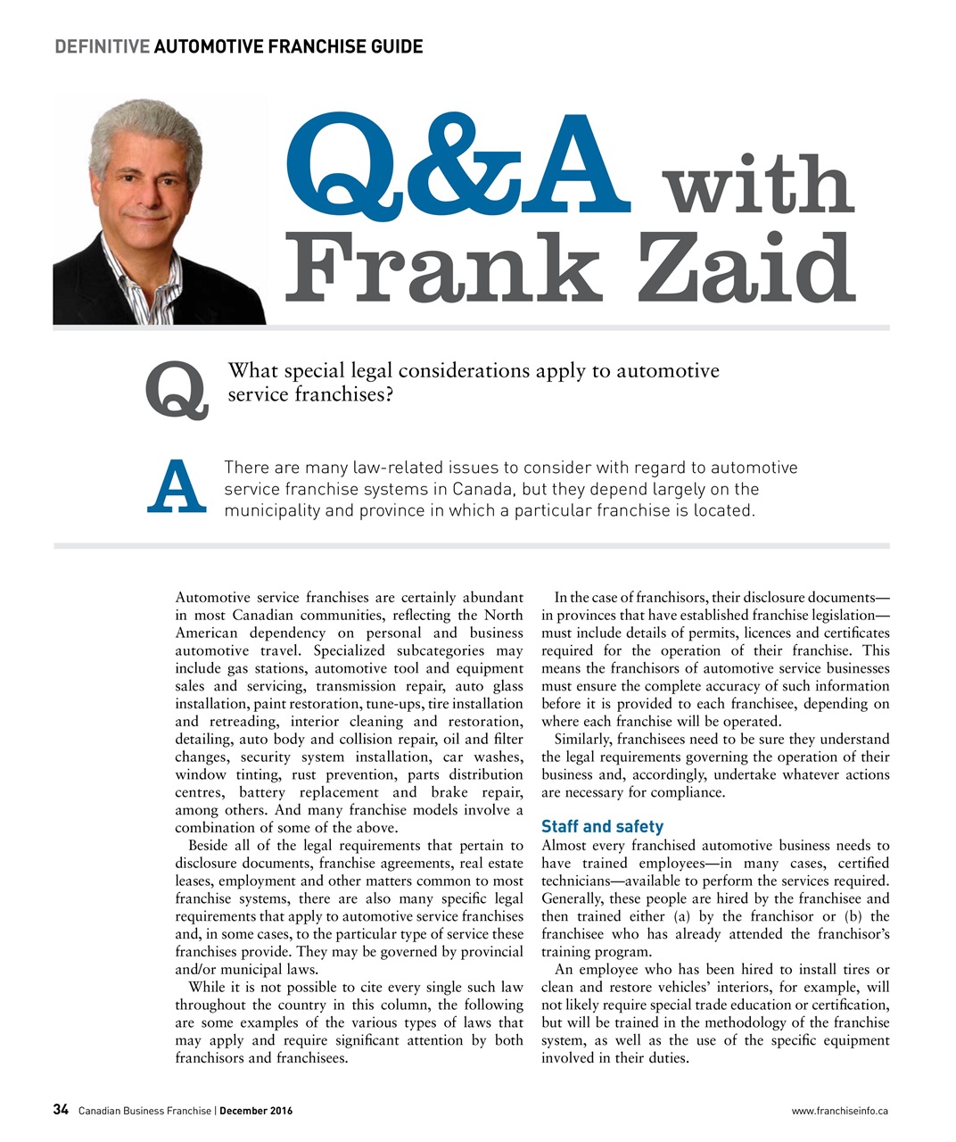 Canadian Business Franchise Preview Pages