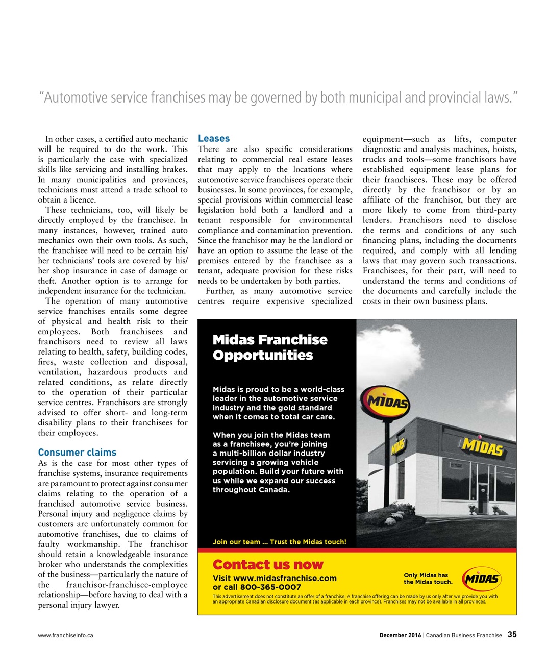 Canadian Business Franchise Preview Pages