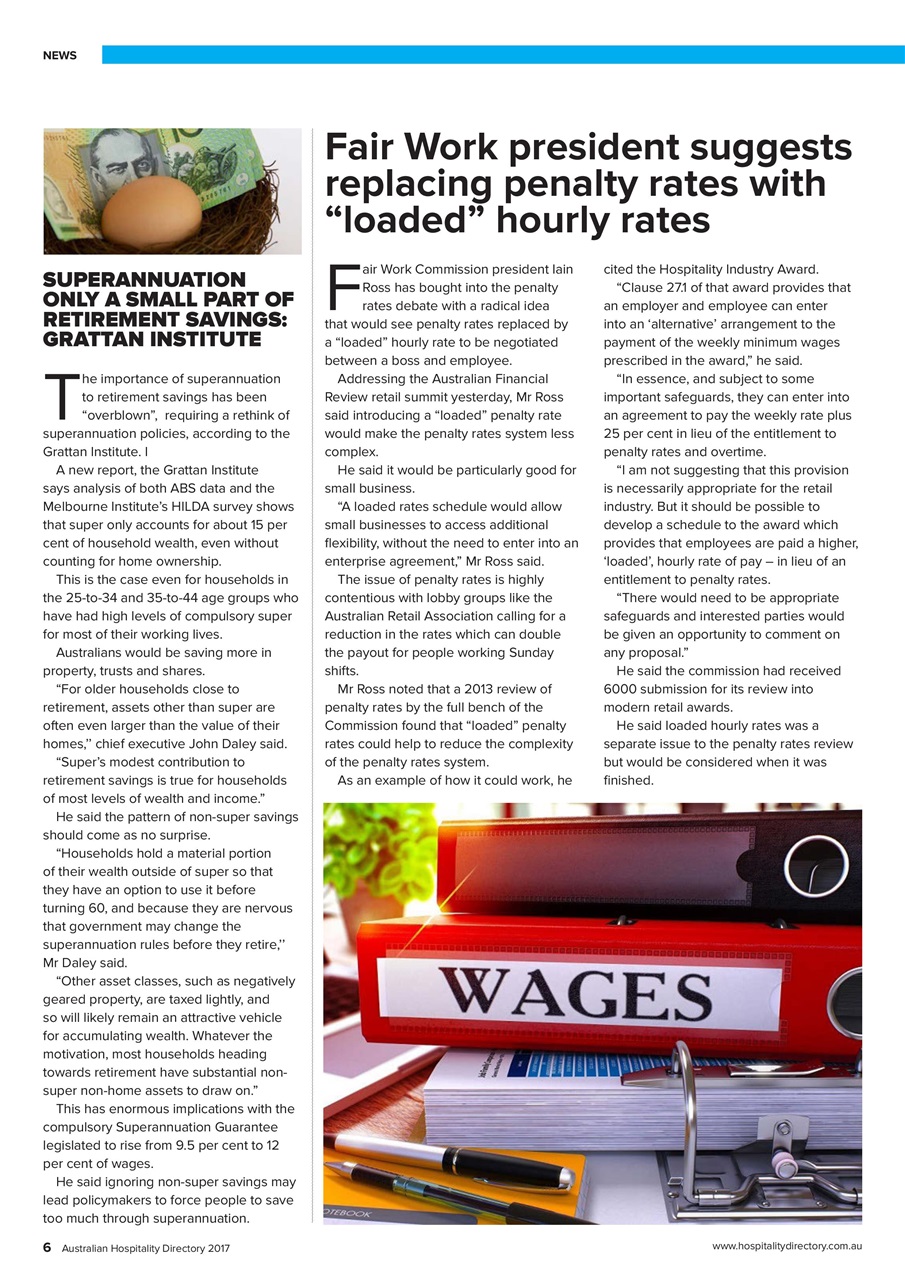 Australian Hospitality Directory Preview Pages