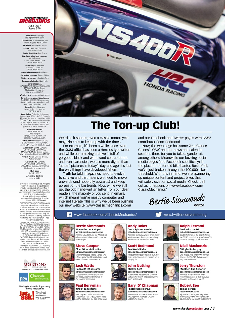 Classic Motorcycle Mechanics Preview Pages