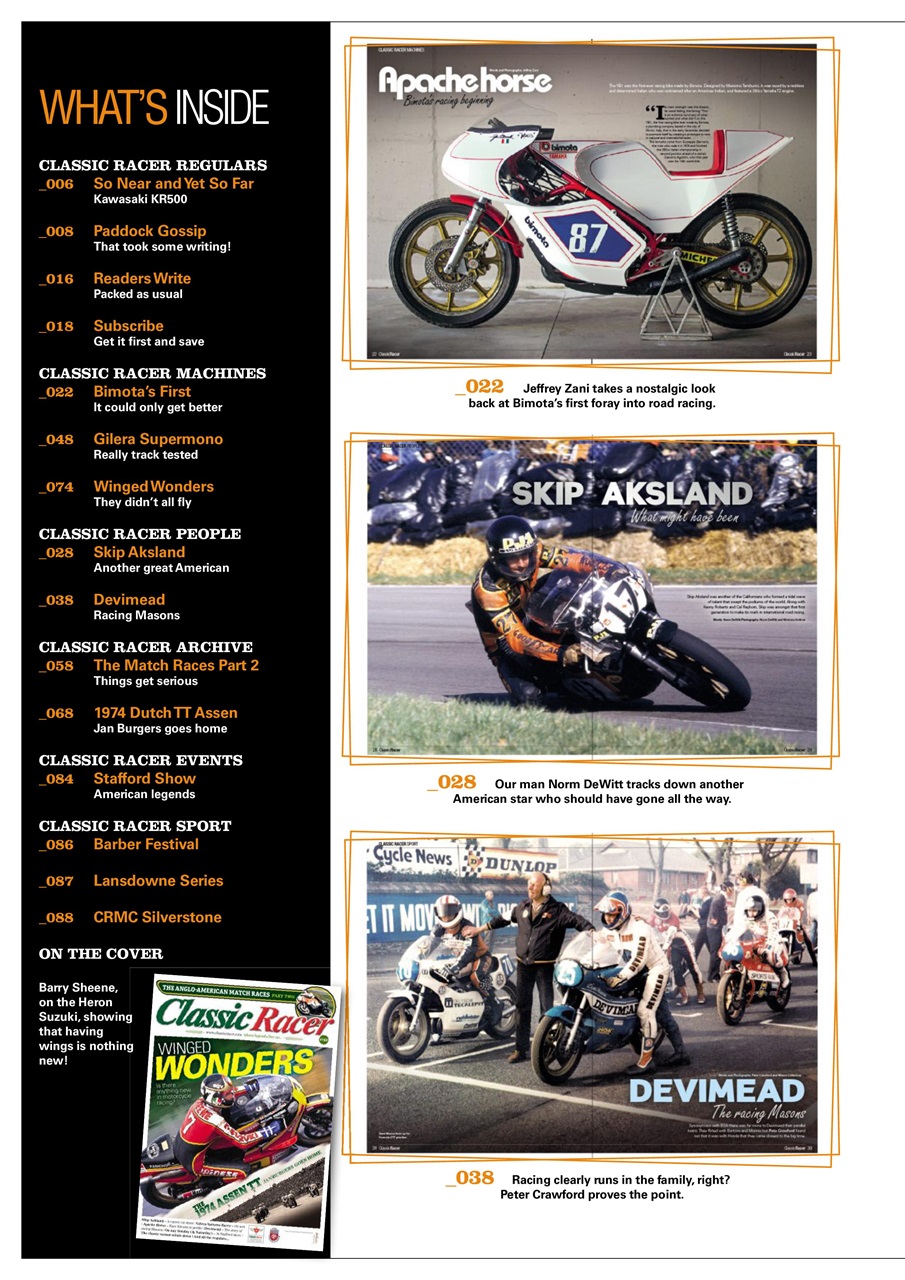 Classic Racer Preview Pages