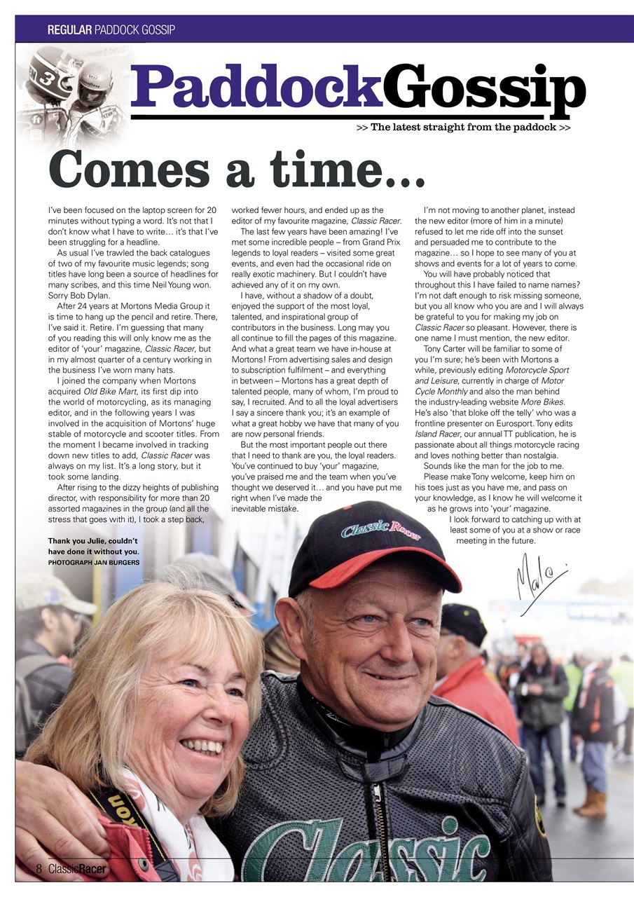 Classic Racer Preview Pages