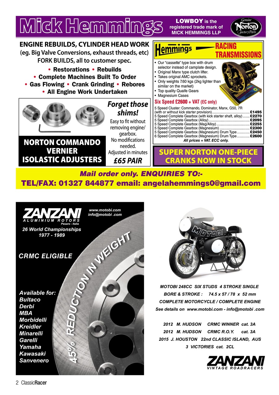 Classic Racer Preview Pages