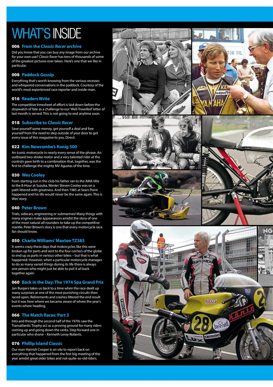 Classic Racer Preview Pages