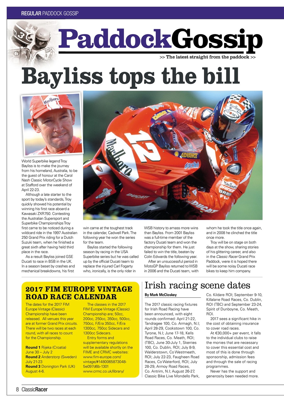 Classic Racer Preview Pages