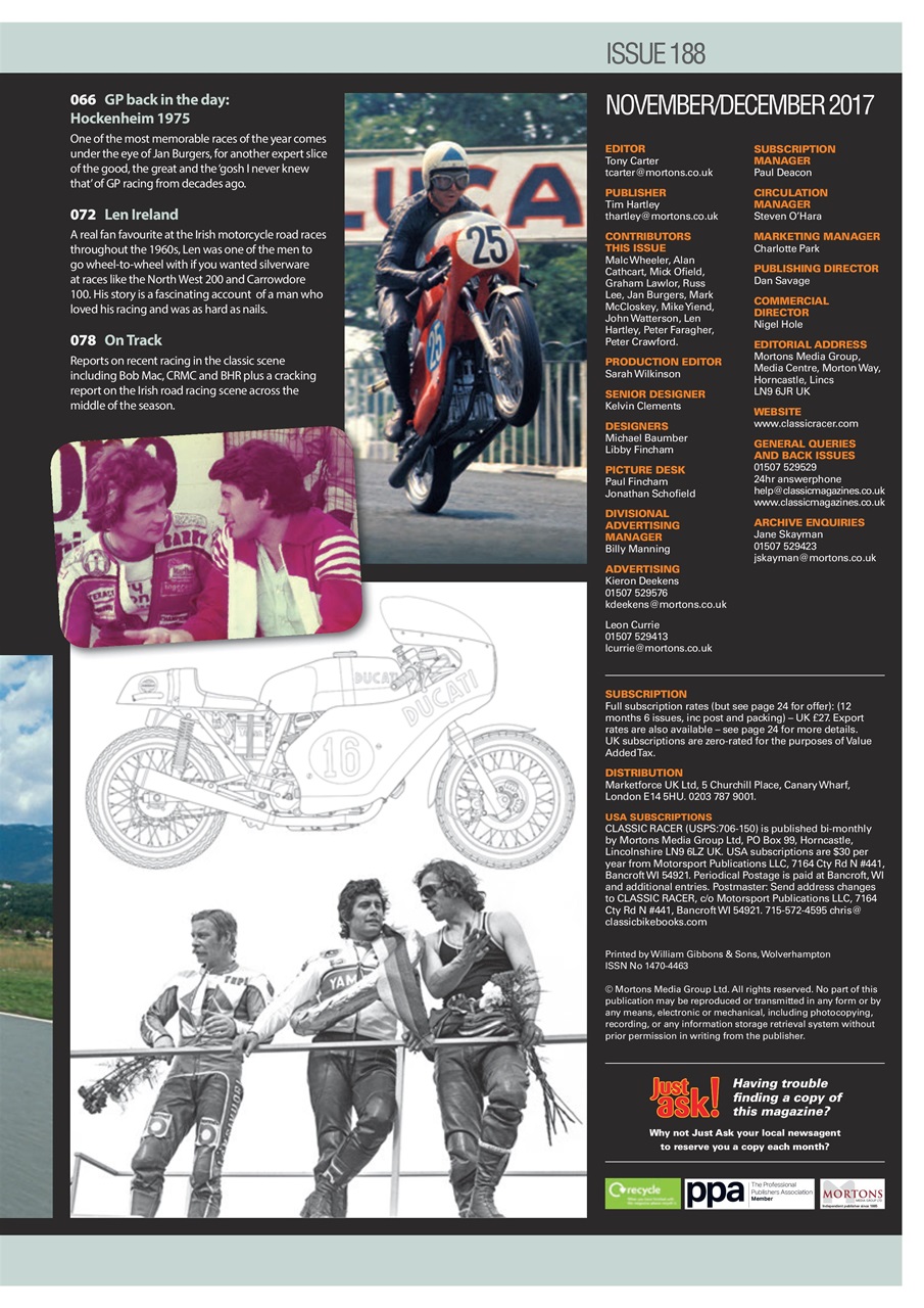 Classic Racer Preview Pages