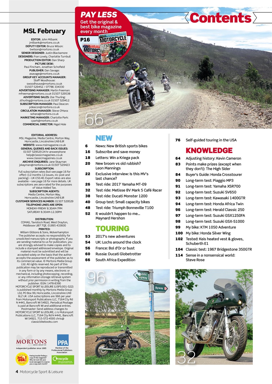 Motorcycle Sport & Leisure Preview Pages