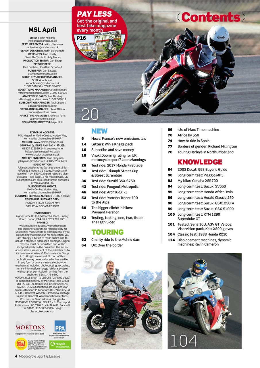 Motorcycle Sport & Leisure Preview Pages