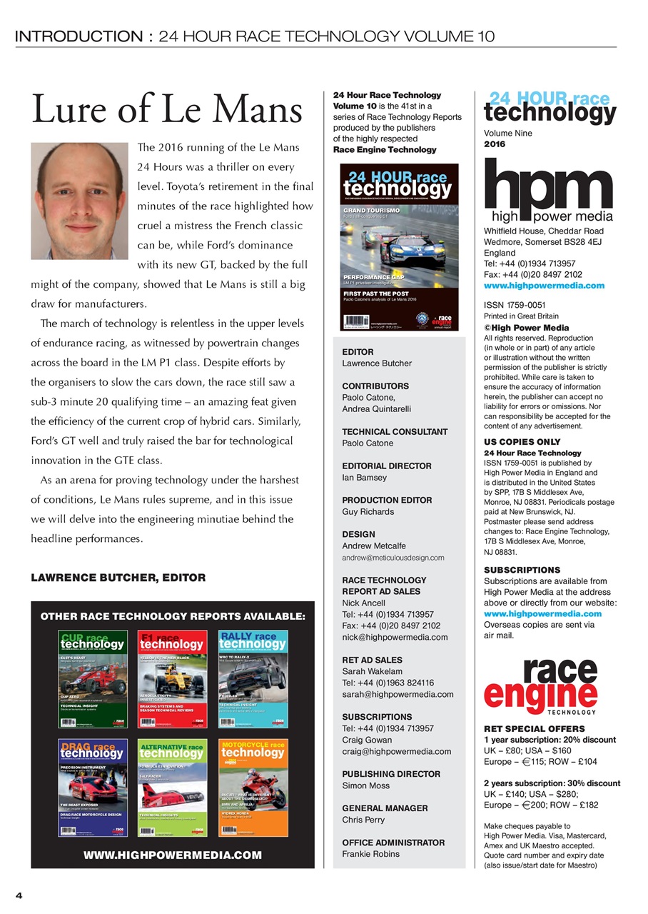 24 HOUR Race Technology Preview Pages