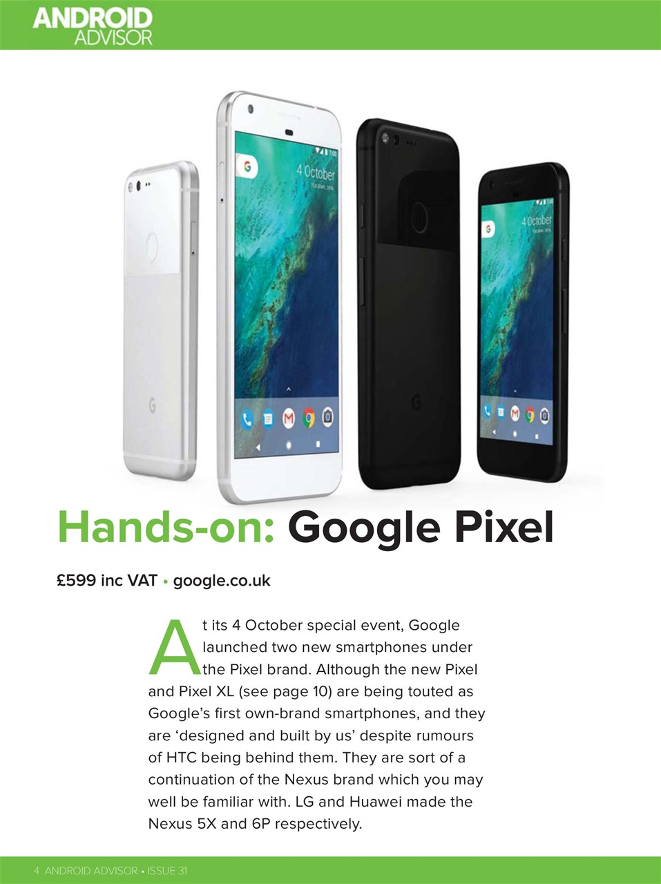 Android Advisor Preview Pages