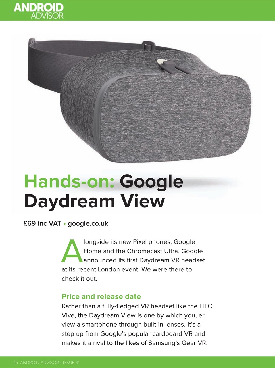 Android Advisor Preview Pages