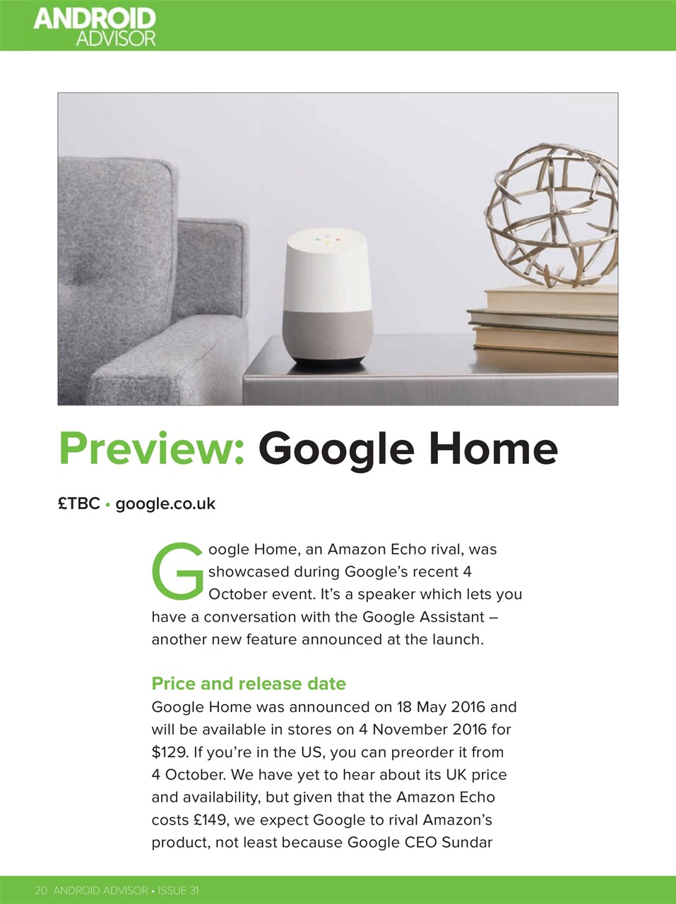 Android Advisor Preview Pages