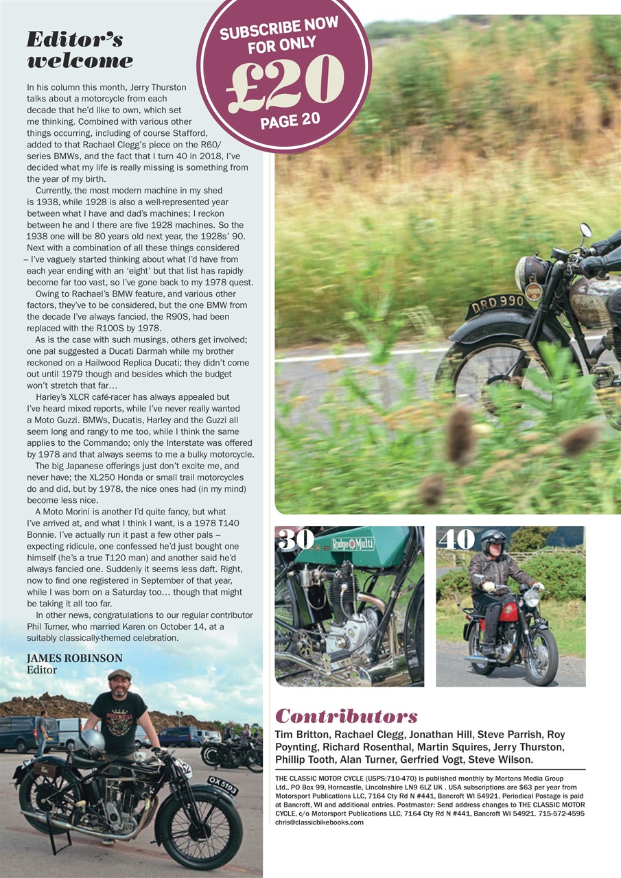 The Classic MotorCycle Preview Pages