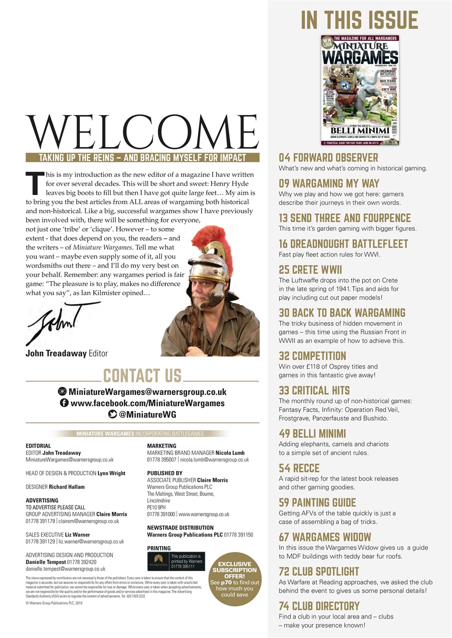 Miniature Wargames Preview Pages