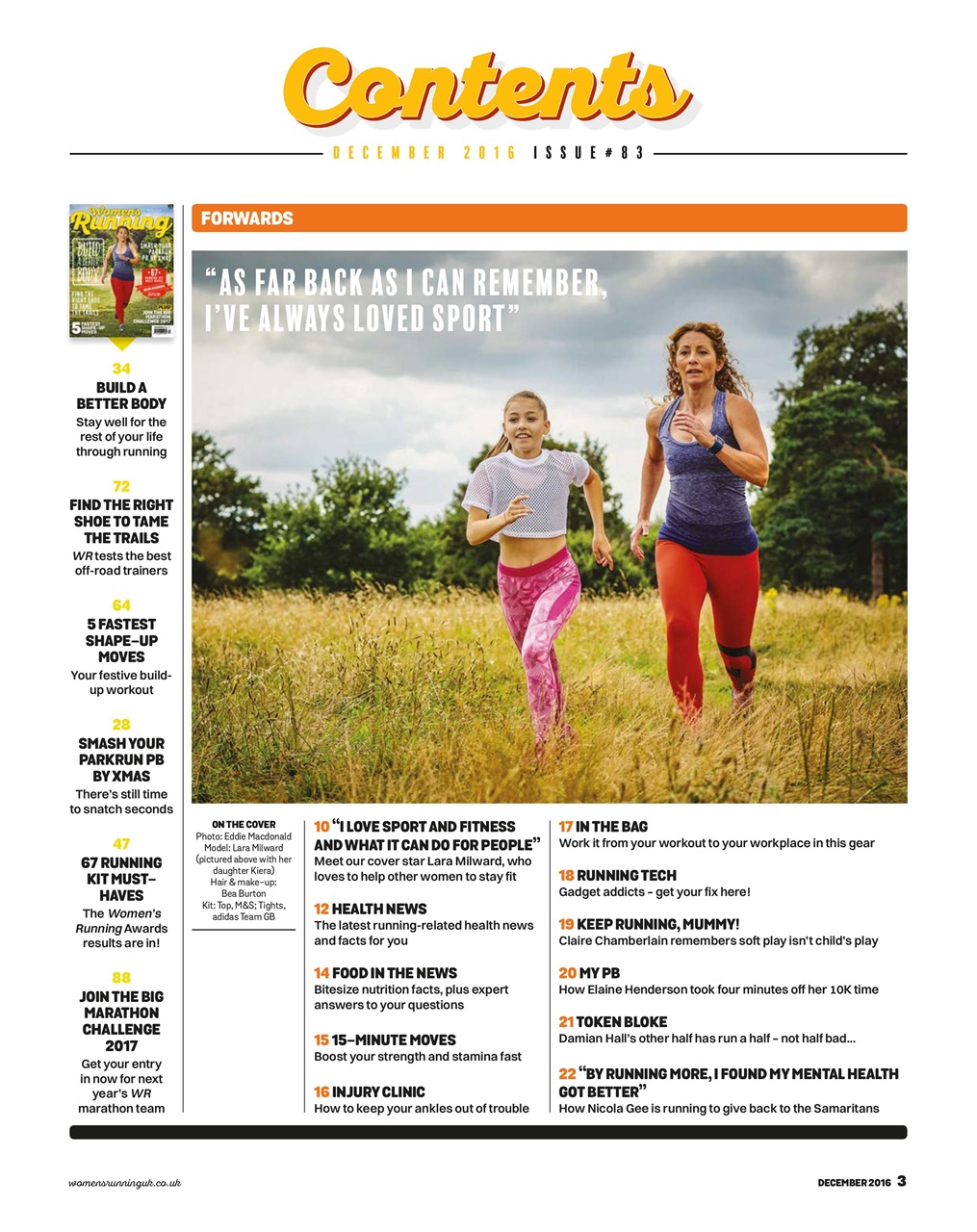 Women’s Running Preview Pages