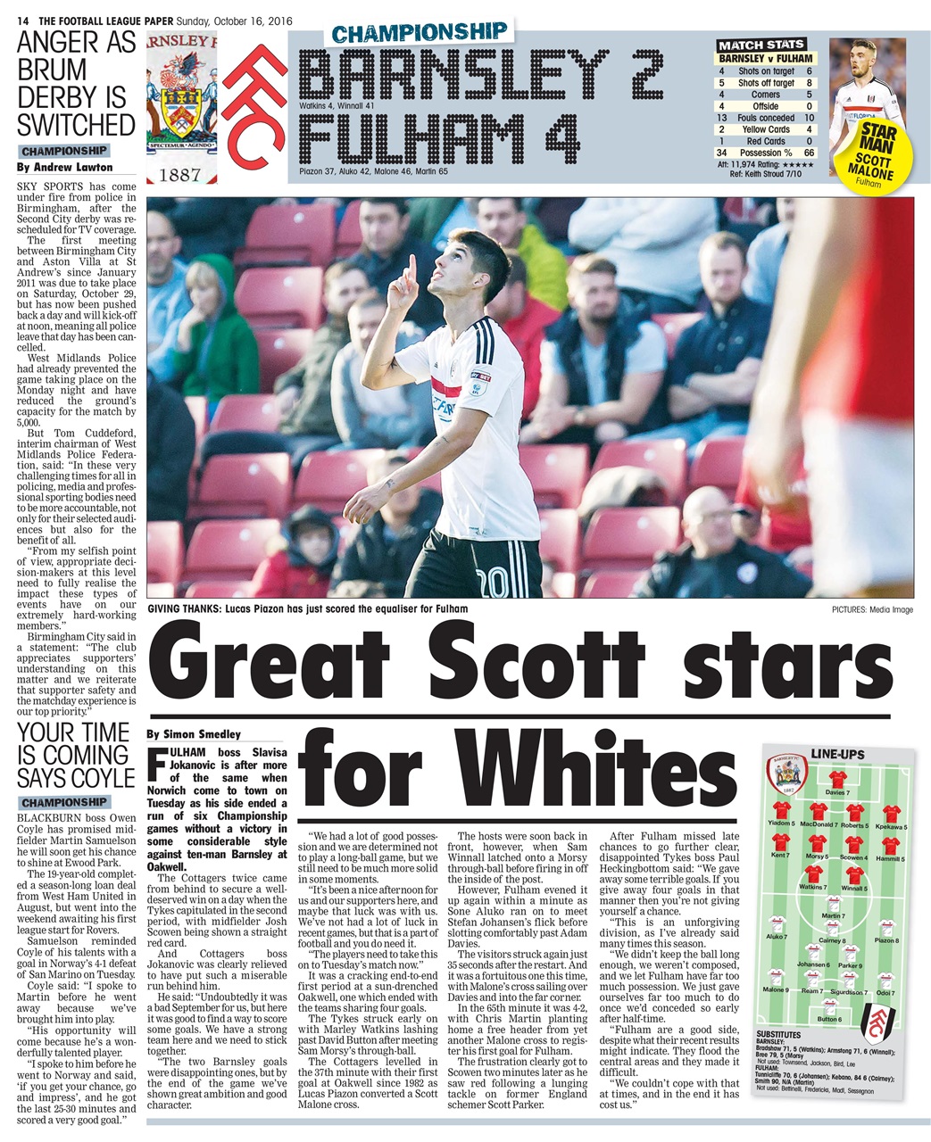 The Football League Paper Preview Pages