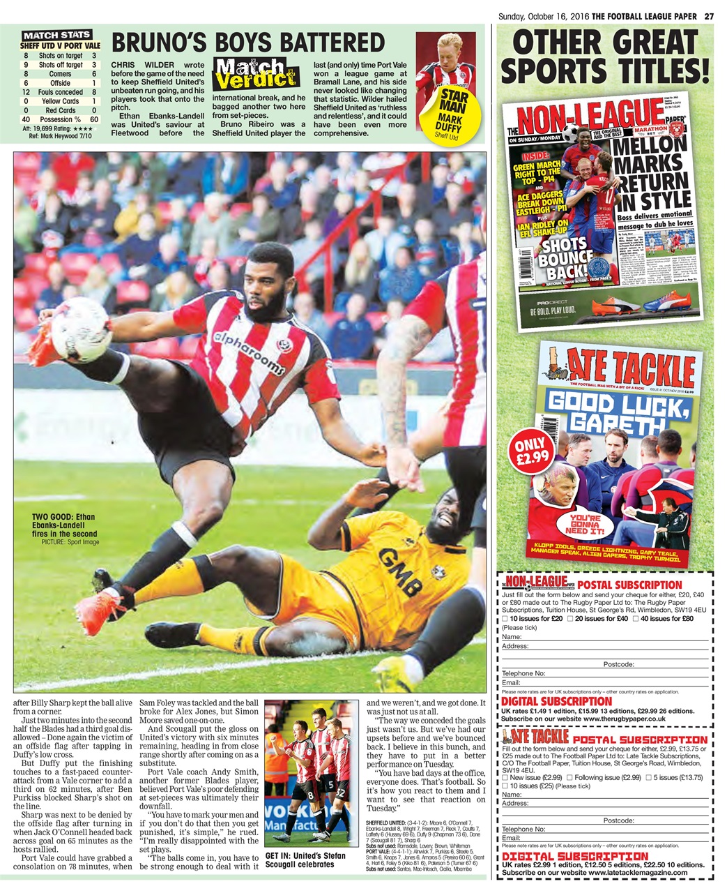 The Football League Paper Preview Pages