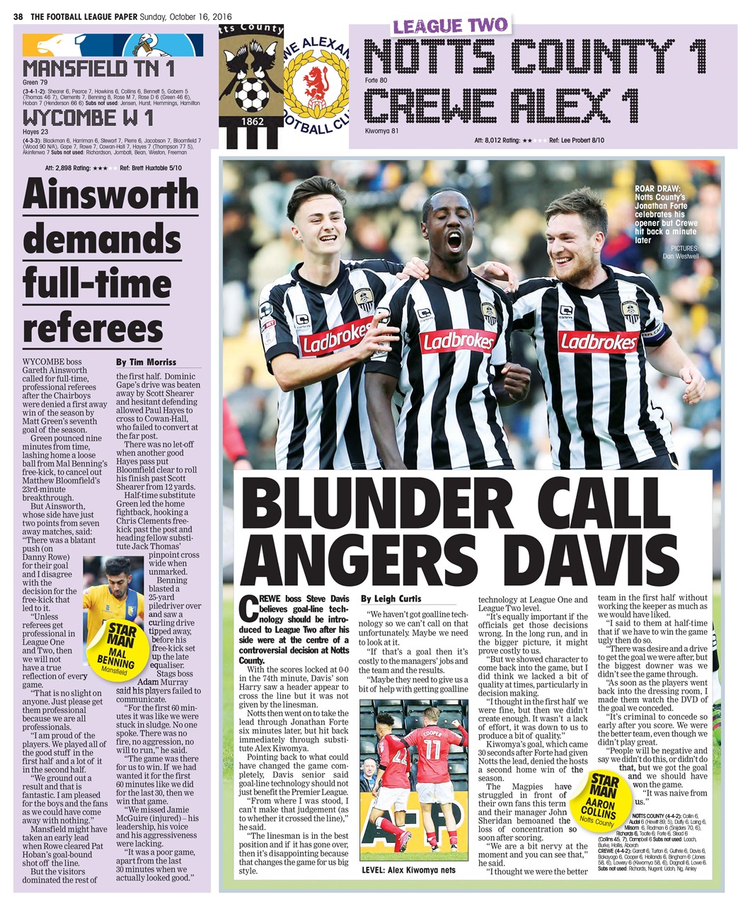 The Football League Paper Preview Pages
