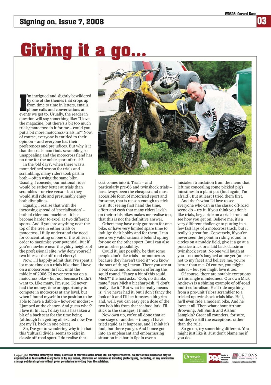 Classic Dirt Bike Preview Pages