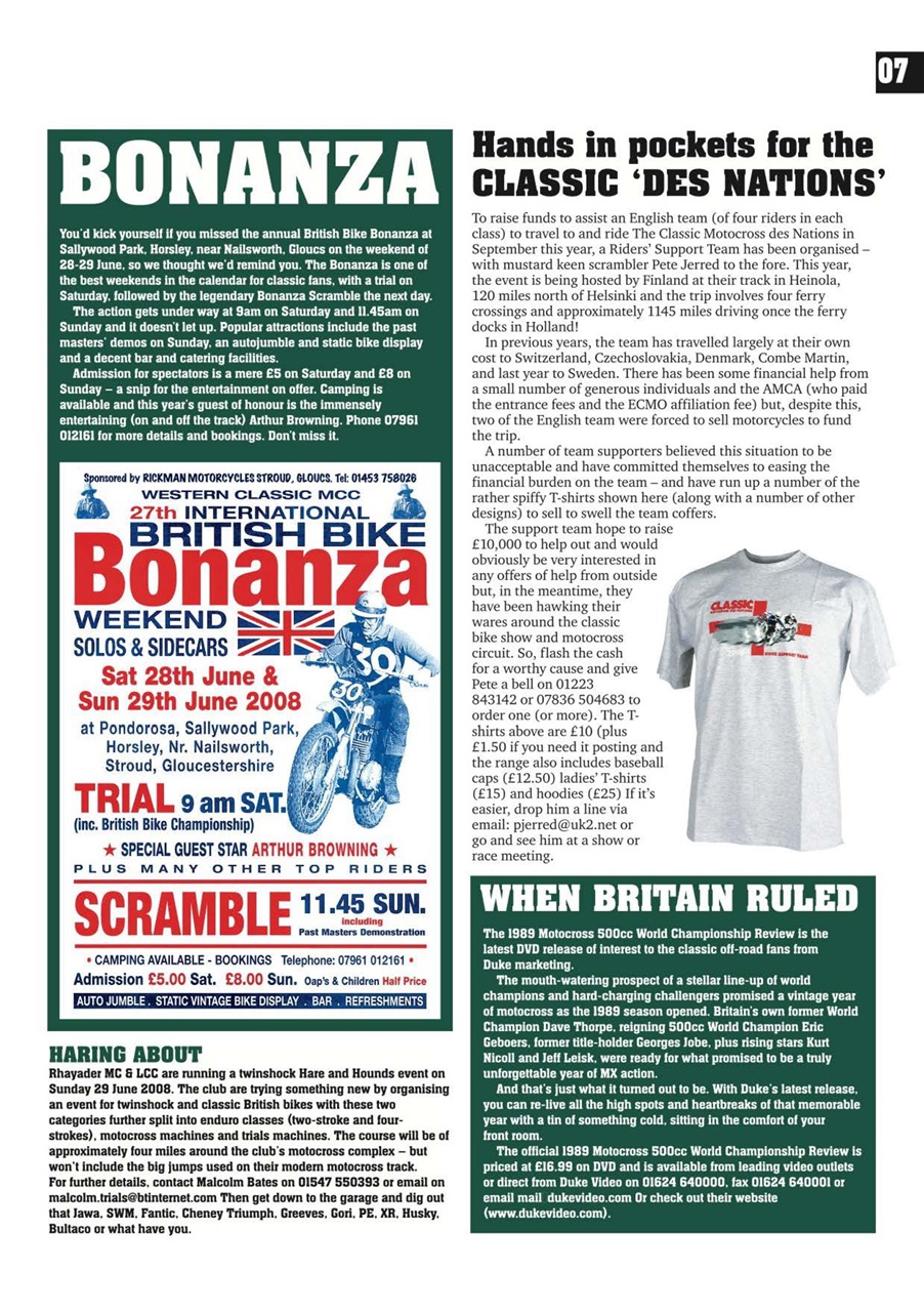 Classic Dirt Bike Preview Pages