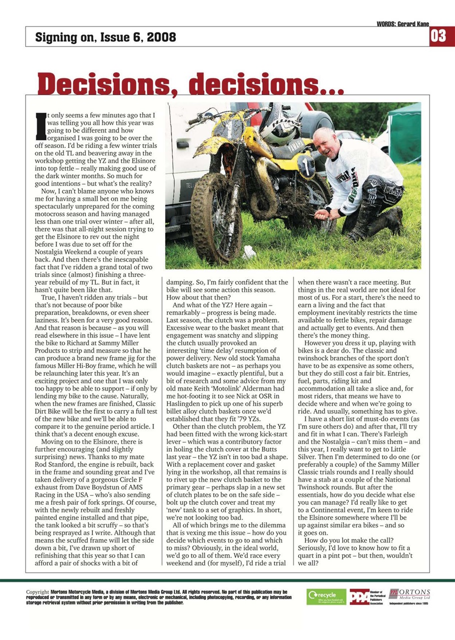 Classic Dirt Bike Preview Pages