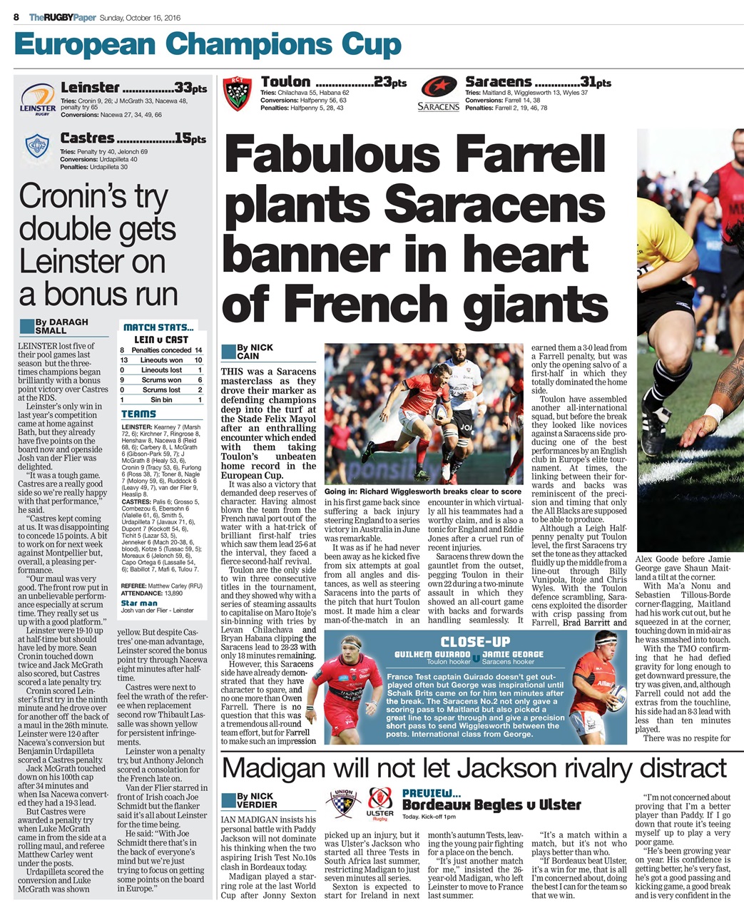 The Rugby Paper Preview Pages